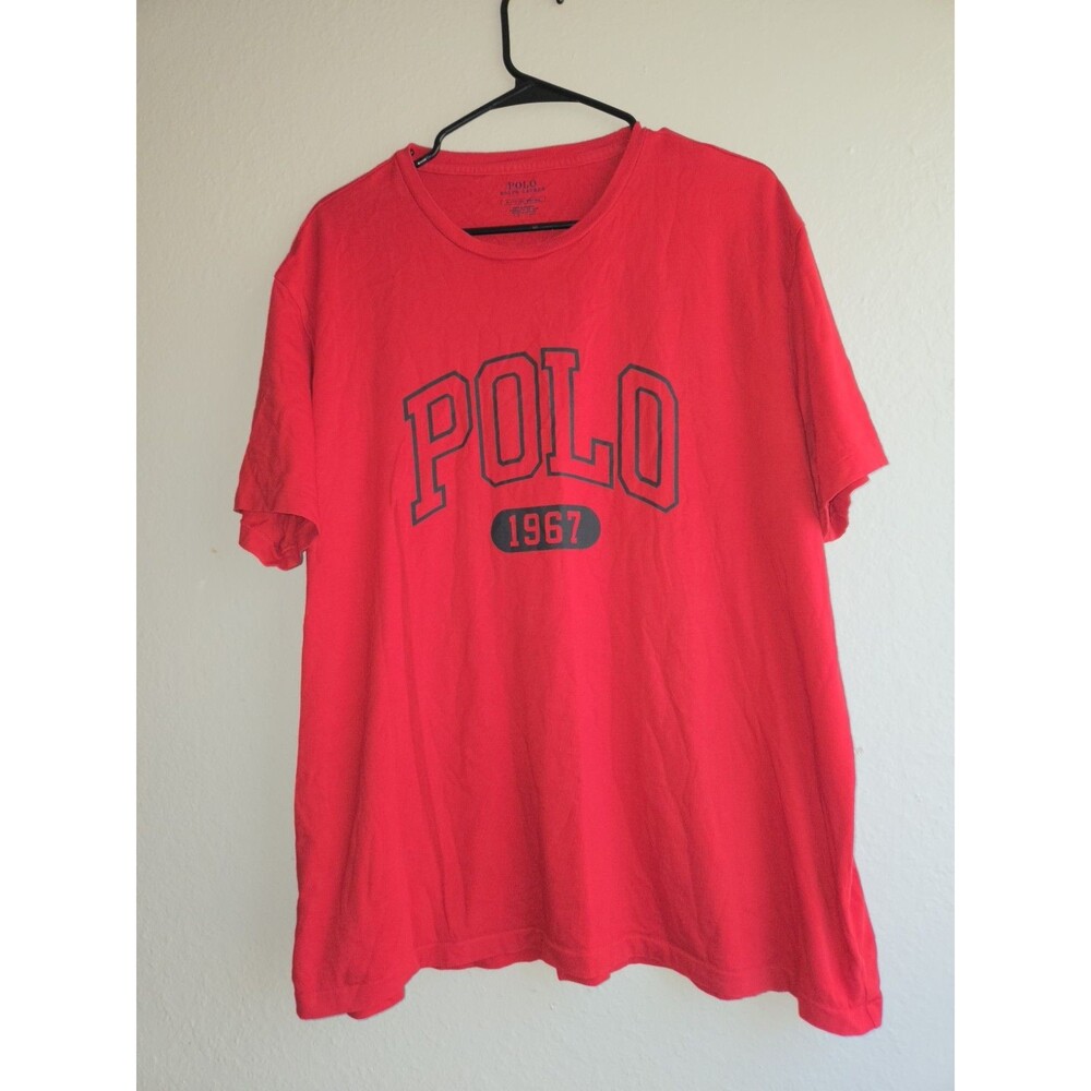 Polo Ralph Lauren Red Graphic T-Shirt Mens XL Short Sleeve Polo 1967
